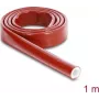 Delock Fire-Resistant Silicone Coated Fiberglass Protection Sleeve 1 m x 10 mm Red 19093