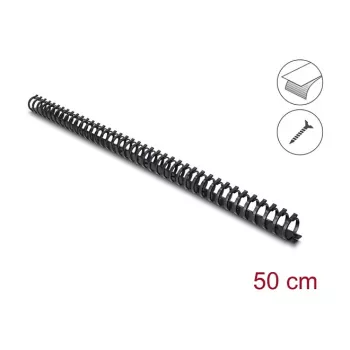 Delock Flexible Cable Duct Self-Adhesive and Screwable 25 x 26 mm - Length 50 cm Black