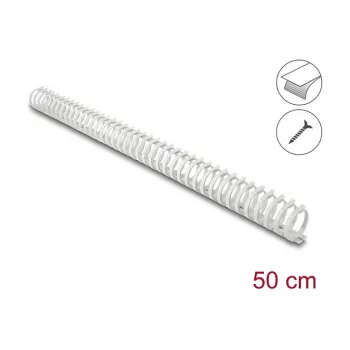 Delock Flexible Cable Duct Self-Adhesive Screwable 34 x 35 mm - Length 50 cm Grey