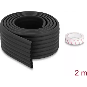 Delock Foam Edge Protection Strip Ribbed 80 x 8 mm - Length 2 m Black 18487