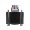 Delock GigE Camera Cable Cat.6 S/FTP 3m, RJ45 90° Angled Plug with Screws (28mm) to RJ45 Straight Plug, Black