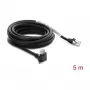 Delock GigE Camera Cable RJ45 Connector 90° Angled with Screws, Connector Length 28 mm to RJ45 Connector Cat.6 S/FTP 5 m Black