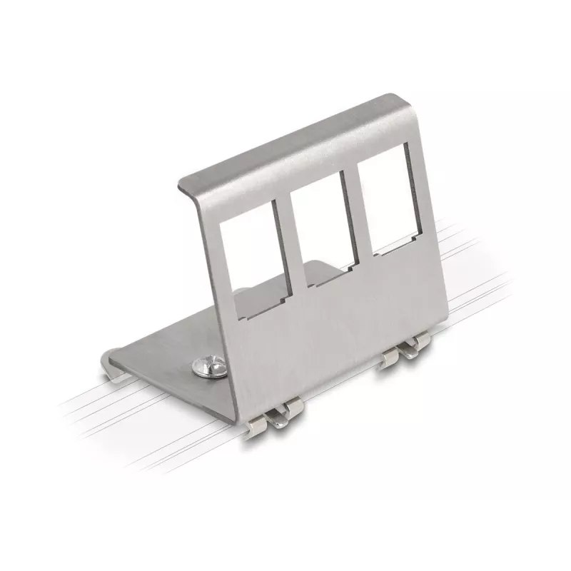 Delock Keystone Metal Holder 3 Port for DIN Rail (88139)
