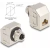 Delock M12 Adapter X-Coded 8-Pin Female to RJ45 Female Cat.6A STP Metal 60685