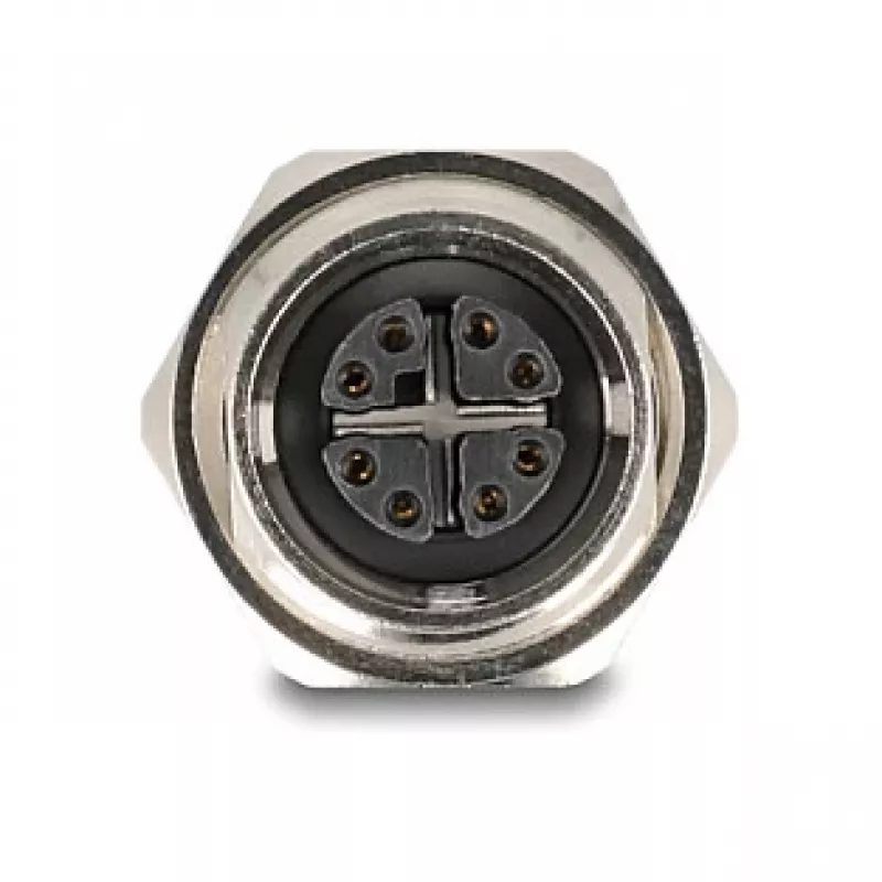 Delock M12 Adapter X-Coded 8-Pin Female to RJ45 Female Cat.6A STP Metal 60685