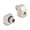 Delock M12 Adapter X-Coded 8-Pin Female to RJ45 Female Cat.6A STP Metal 60685