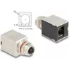 Delock M12 Adapter X-coded 8 Pin Female to RJ45 Female Cat.6A STP Shielded Straight