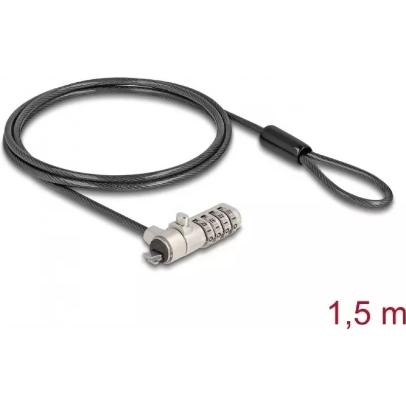 DELOCK Navilock Laptop Lock with Combination Lock for HP Nano Slot - Carbon Steel Cable (20967)