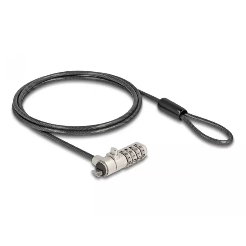 DELOCK Navilock Laptop Lock with Combination Lock for HP Nano Slot - Carbon Steel Cable (20967)