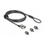 Delock Navilock Notebook Security Cable with 3 Locking Heads for Kensington, Noble Wedge and Nano Slot (20676)