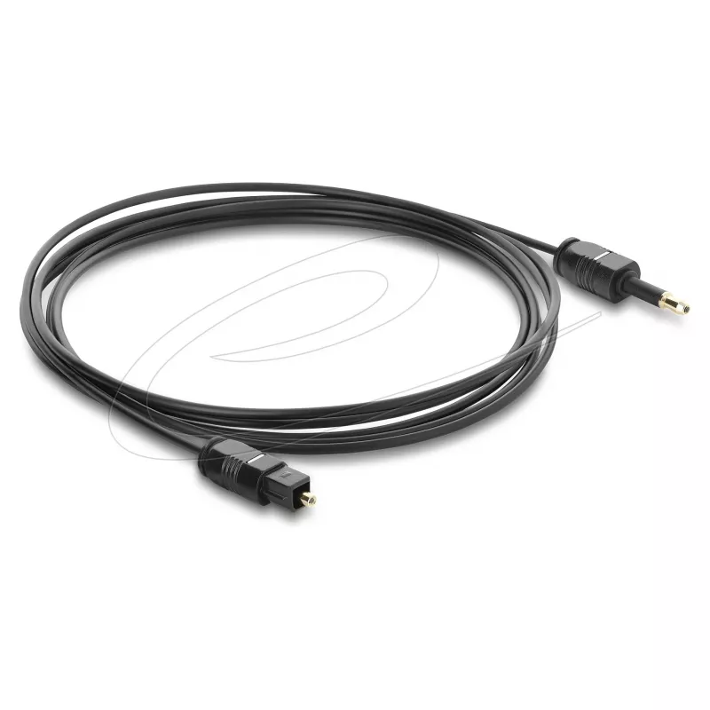 Delock Optical Audio Cable – Mini TOSLINK 3.5mm to TOSLINK, 2m, Black