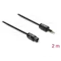 Delock Optical Audio Cable – Mini TOSLINK 3.5mm to TOSLINK, 2m, Black