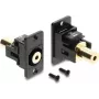 Delock Panel Mount 3.5 mm 4-Pin Female to Female Jack Coupler, Gold-Plated, Black 91223