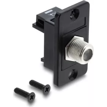 Delock Panel Mount F Female to F Female Adapter Black 91188