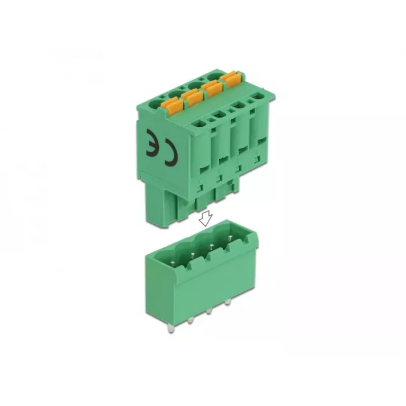 Delock PCB Terminal Block Set 4 Pin 5.08 mm Pitch Vertical (66501)
