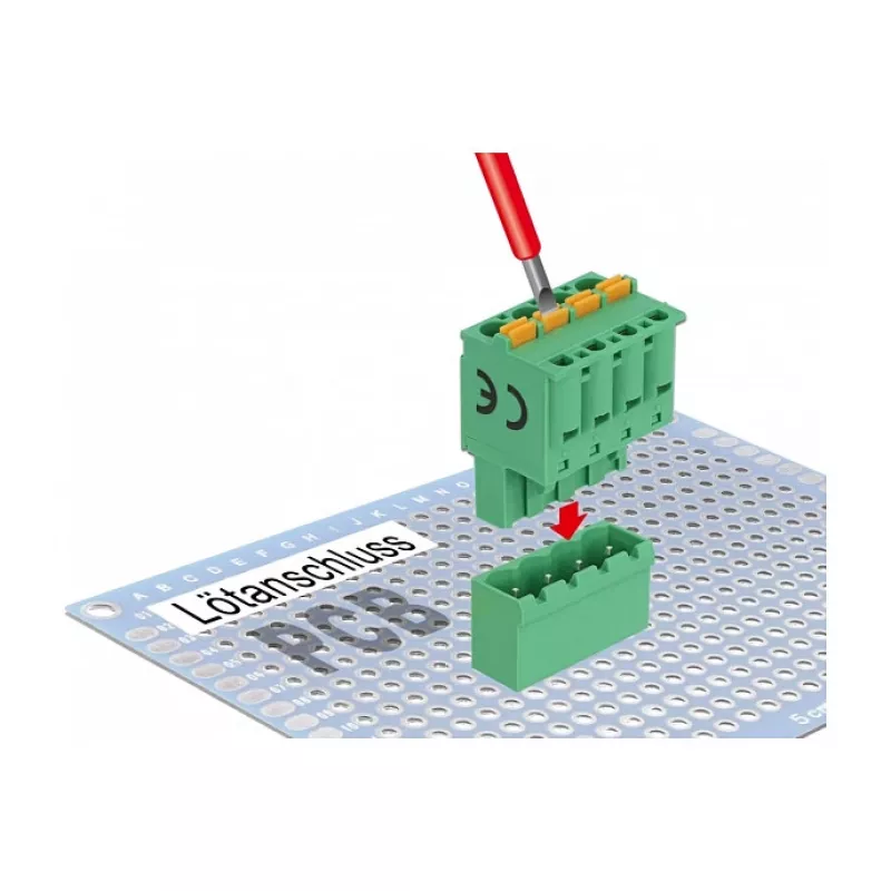 Delock PCB Terminal Block Set 4 Pin 5.08 mm Pitch Vertical (66501)