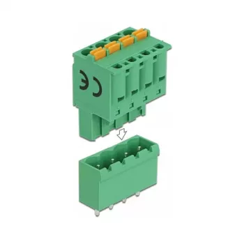 Delock PCB Terminal Block Set 4 Pin 5.08 mm Pitch Vertical (66501)