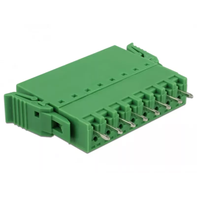 Delock PCB Terminal Block Set 8 Pin 3.81 mm Pitch Vertical Green (10 Pieces) 65974