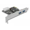 Delock PCI Express x1 Card to 2 x USB 3.2 Gen 1 Type-A, Low-Profile