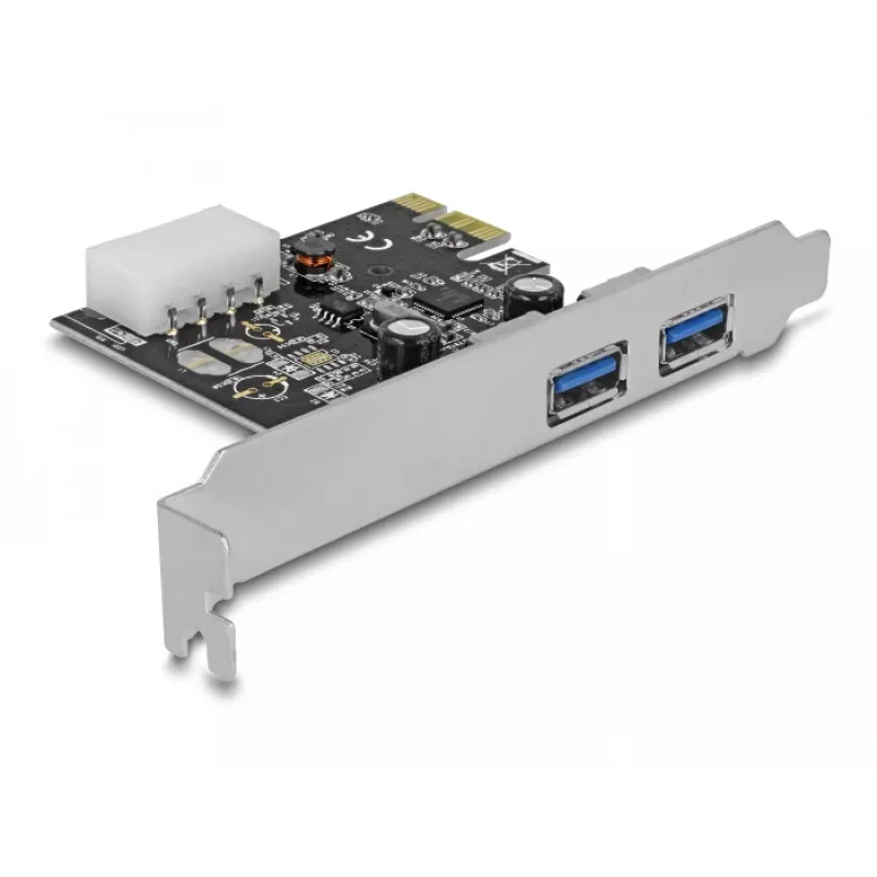 Delock PCI Express x1 Card to 2 x USB 3.2 Gen 1 Type-A, Low-Profile