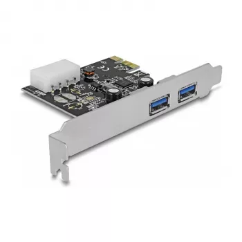 Delock PCI Express x1 Card to 2 x USB 3.2 Gen 1 Type-A, Low-Profile