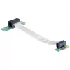 Delock PCI Express x1 to x1 Riser Card with Flexible Cable, 13 cm, Left-Oriented