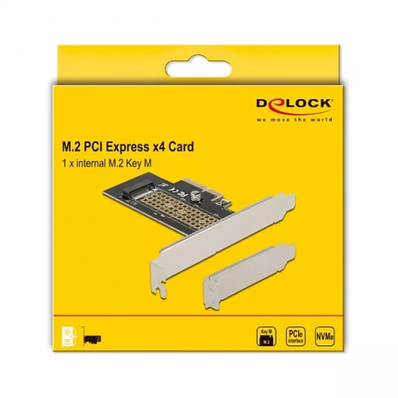 Delock PCI Express x4 Card to 1 x Internal NVMe M.2 Key M 80 mm - Low Profile Form Factor 90047