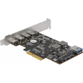 Delock PCI Express x4 Card to 4 x USB Type-C + 1 x USB Type-A - SuperSpeed USB 10 Gbps - Low Profile Form Factor, USB Controller