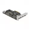 Delock PCI Express x4 Card to 4 x USB Type-C + 1 x USB Type-A - SuperSpeed USB 10 Gbps - Low Profile Form Factor, USB Controller