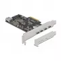 Delock PCI Express x4 Card to 4 x USB Type-C + 1 x USB Type-A - SuperSpeed USB 10 Gbps - Low Profile Form Factor, USB Controller