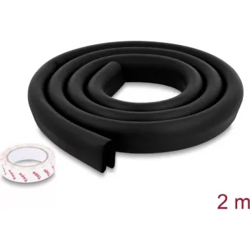 Delock PE Foam Edge Protection Profile 35 x 12 mm, 2 m, Black 18486