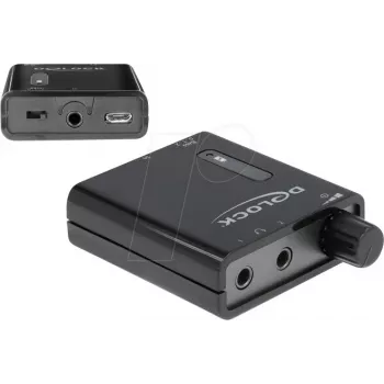 Delock Portable Stereo Headphone Amplifier with Dual Outputs and Bass Boost