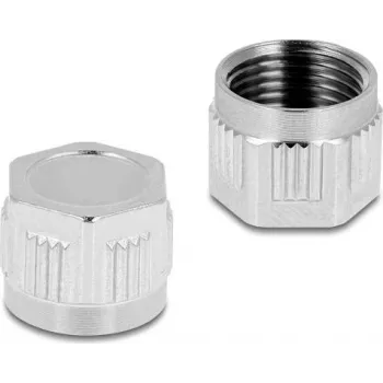 Delock Protective Cap for M12 Connectors, Screw-On, Metal, IP67 Dustproof & Waterproof 60842