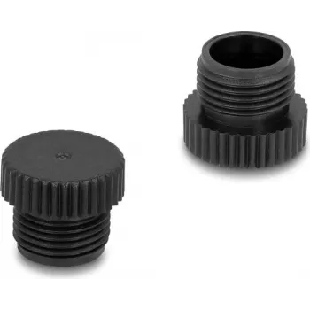Delock Protective Cap for M12 Socket, Screw-On, Plastic, IP67 Dustproof & Waterproof, Black (60845)