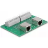 Delock RJ45 2 x Female to 2 x Terminal Block with Push Button for DIN Rail (66994)