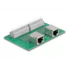 Delock RJ45 2 x Female to 2 x Terminal Block with Push Button for DIN Rail (66994)