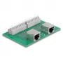 Delock RJ45 2 x Female to 2 x Terminal Block with Push Button for DIN Rail (66994)