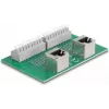 Delock RJ45 2 x Female to 2 x Terminal Block with Push Button for DIN Rail Angled (66995)