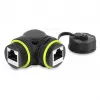 Delock RJ45 Coupler Cat.6 Female to Female with M23 x 1.5 mm Thread and Protective Cap, 90° Angled, IP68, Black