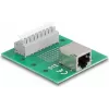 Delock RJ45 Female to Terminal Block with Push Button for DIN Rail 66992