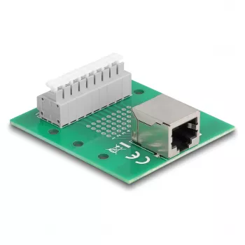 Delock RJ45 Female to Terminal Block with Push Button for DIN Rail 66992