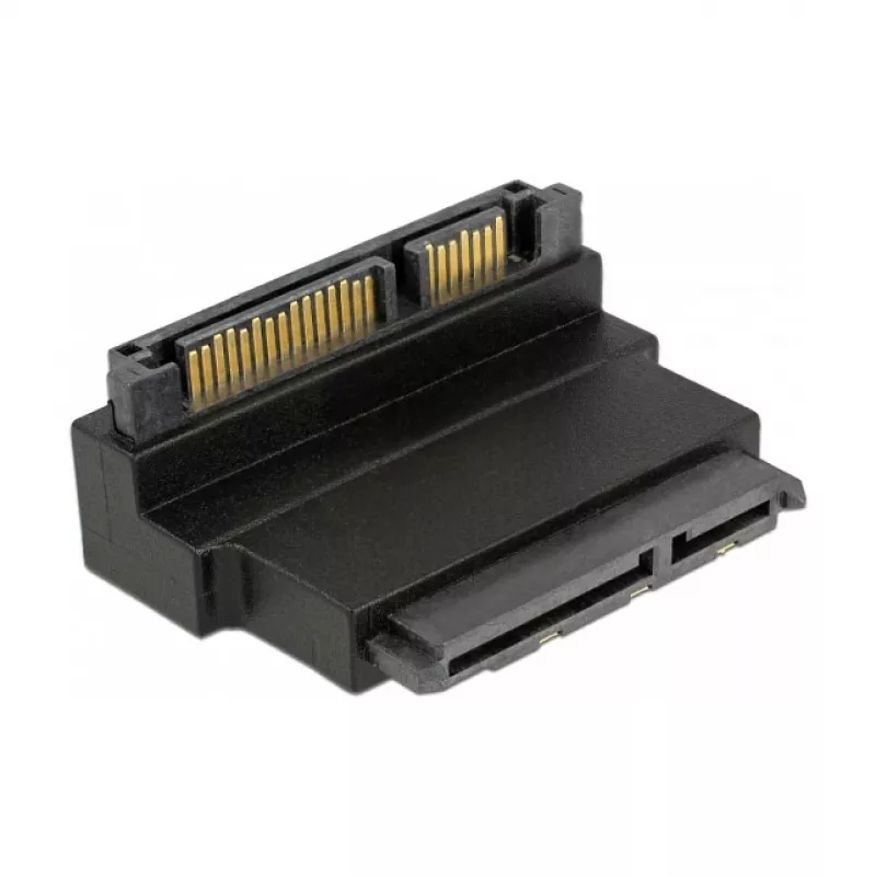 Delock SATA 22 Pin Female to Male Adapter with Latch – Angled Down