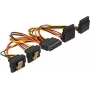 DeLOCK SATA Power Splitter Cable 15cm 1x SATA 15-pin Male to 2x SATA 15-pin Female Latched/Metal Clip 3.3V/5V/12V Black/Yellow/Red/Orange 60153