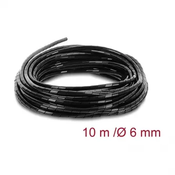 Delock Spiral Cable Tube 6 mm Diameter 10 m Black