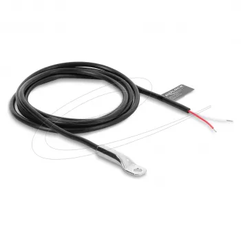 Delock Temperature Sensor Cable M4 with 2 x Open Cable Ends PVC Round B25/85 3435K 1 m