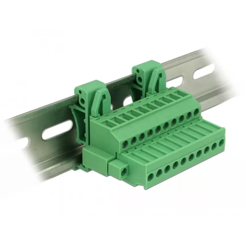 DELOCK Terminal Block Set for DIN Rail 10 Pin with Screw Locking