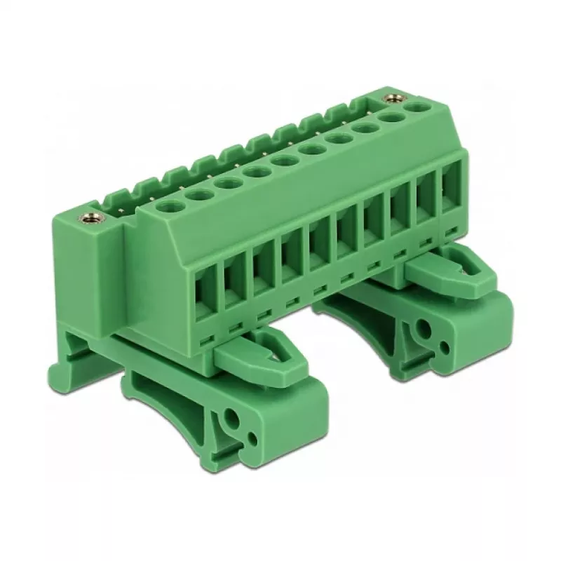 DELOCK Terminal Block Set for DIN Rail 10 Pin with Screw Locking
