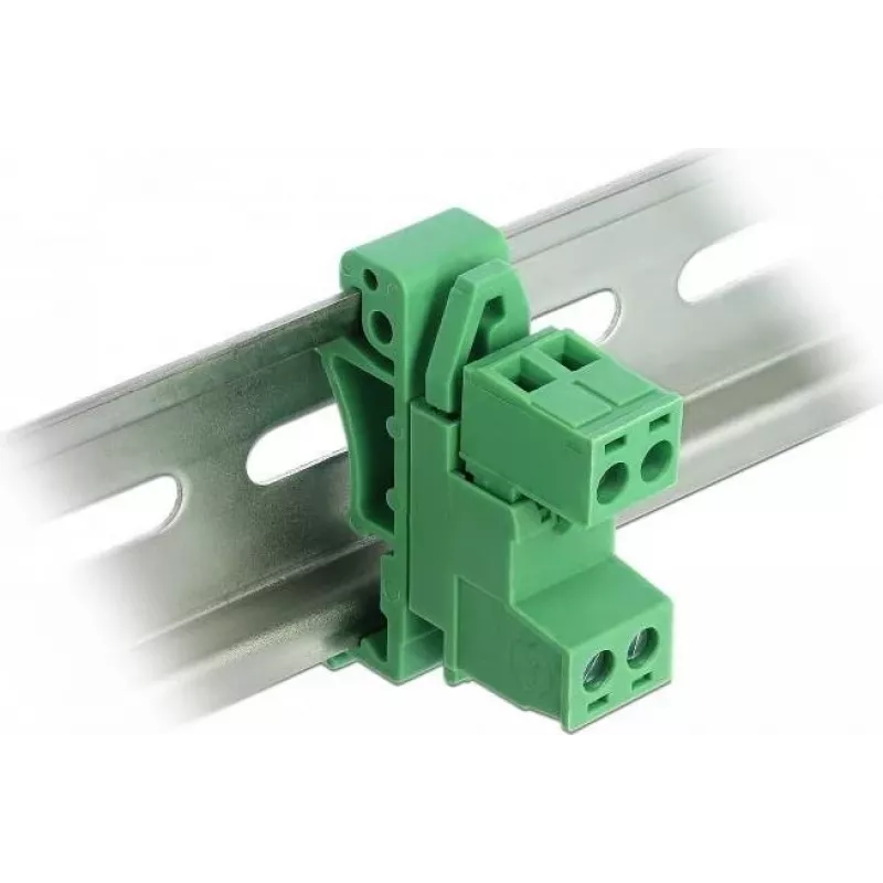 DELOCK Terminal Block Set for DIN Rail 2 Pin Pitch 5.08 mm Angled