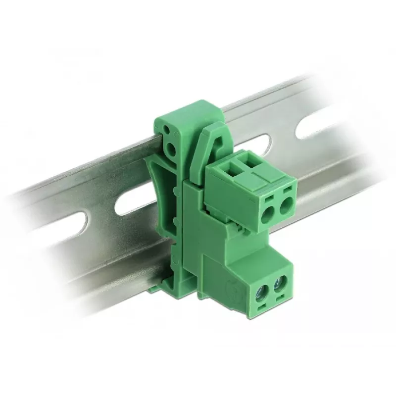 DELOCK Terminal Block Set for DIN Rail 2 Pin Pitch 5.08 mm Angled
