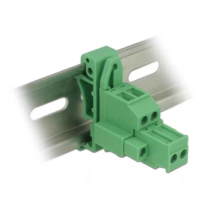DeLOCK Terminal Block Set for DIN Rail 2-Pin with Screw Locking
